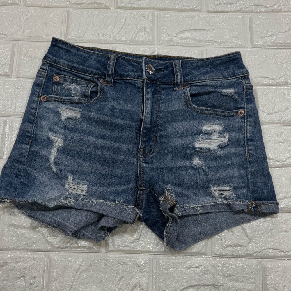 American Eagle High-Rise Shortie Jean Shorts